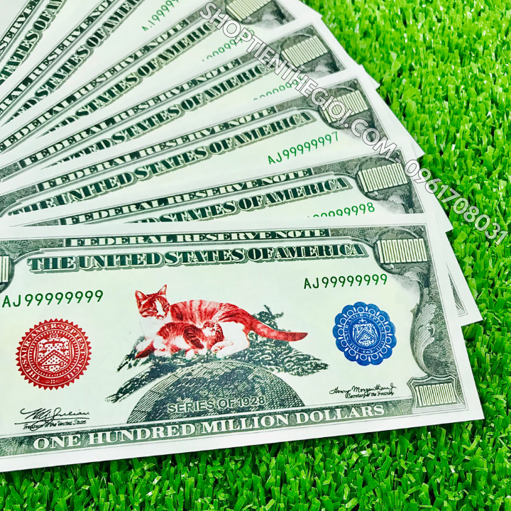 Tiền Lì Xì 1 Triệu Dola Mỹ Hình Con Mèo Dạ Quang - SP005942